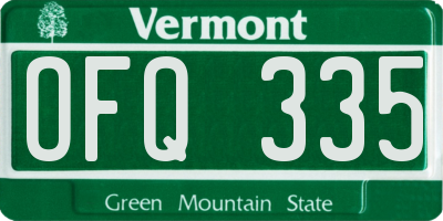 VT license plate OFQ335