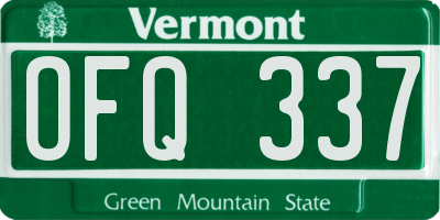 VT license plate OFQ337