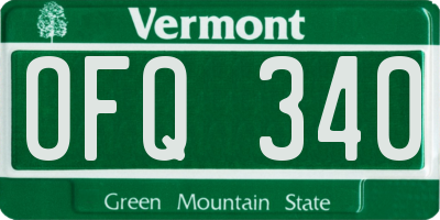 VT license plate OFQ340