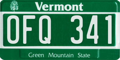 VT license plate OFQ341