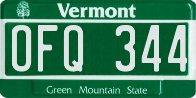 VT license plate OFQ344