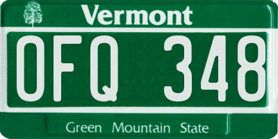 VT license plate OFQ348