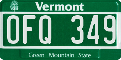 VT license plate OFQ349