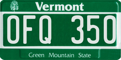VT license plate OFQ350