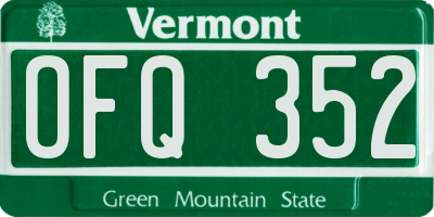 VT license plate OFQ352