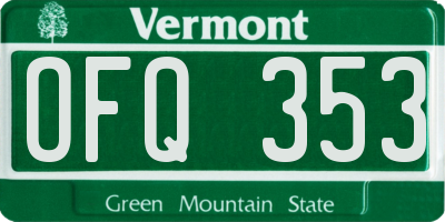 VT license plate OFQ353