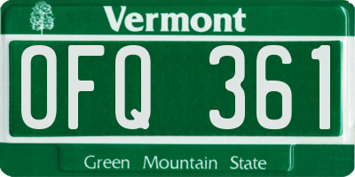 VT license plate OFQ361