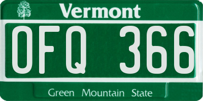 VT license plate OFQ366