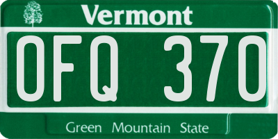 VT license plate OFQ370
