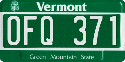 VT license plate OFQ371