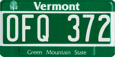 VT license plate OFQ372