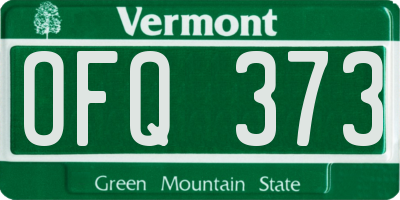 VT license plate OFQ373