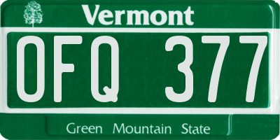 VT license plate OFQ377