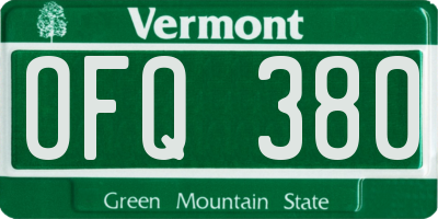 VT license plate OFQ380