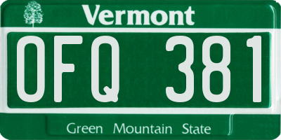 VT license plate OFQ381