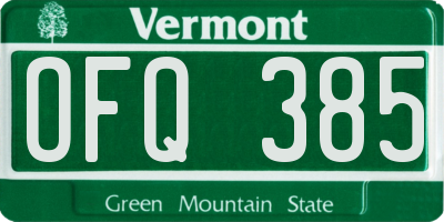 VT license plate OFQ385