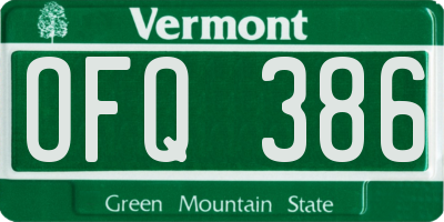 VT license plate OFQ386