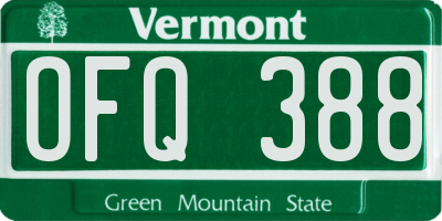 VT license plate OFQ388