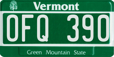 VT license plate OFQ390