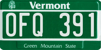 VT license plate OFQ391