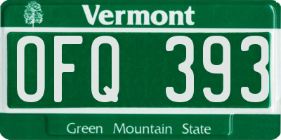 VT license plate OFQ393