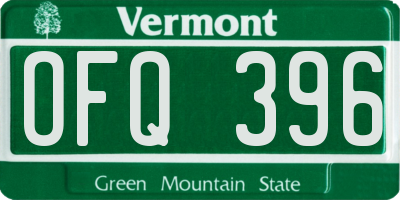 VT license plate OFQ396
