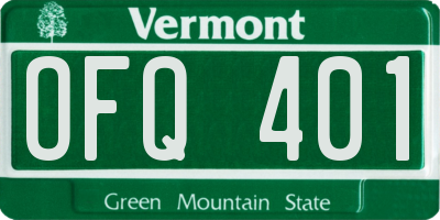 VT license plate OFQ401