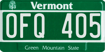 VT license plate OFQ405