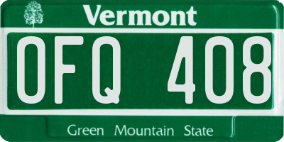VT license plate OFQ408