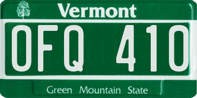 VT license plate OFQ410