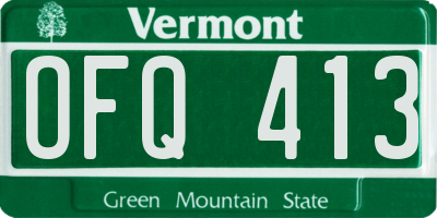 VT license plate OFQ413