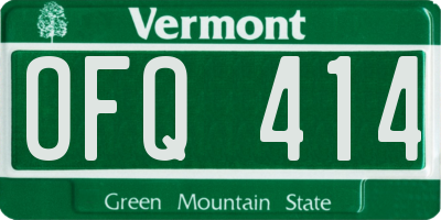 VT license plate OFQ414
