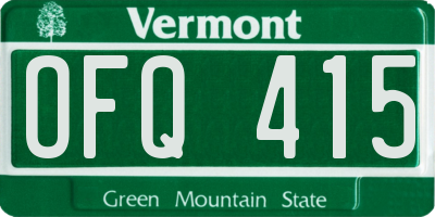 VT license plate OFQ415