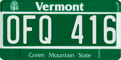 VT license plate OFQ416