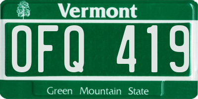 VT license plate OFQ419