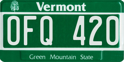 VT license plate OFQ420