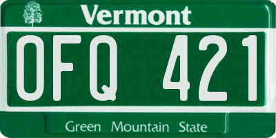 VT license plate OFQ421