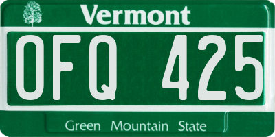 VT license plate OFQ425