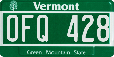 VT license plate OFQ428