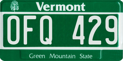 VT license plate OFQ429