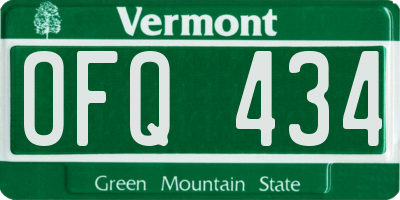 VT license plate OFQ434