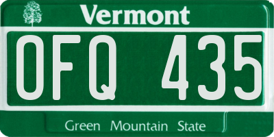 VT license plate OFQ435