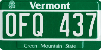 VT license plate OFQ437