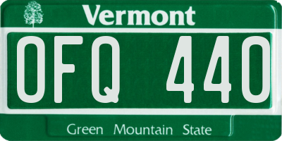 VT license plate OFQ440