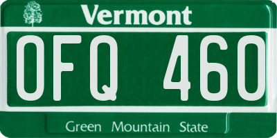 VT license plate OFQ460