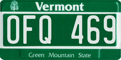 VT license plate OFQ469