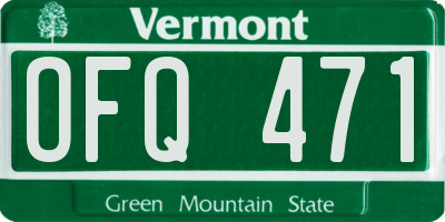 VT license plate OFQ471