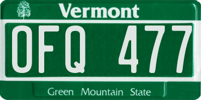 VT license plate OFQ477