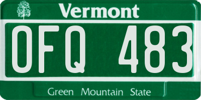 VT license plate OFQ483