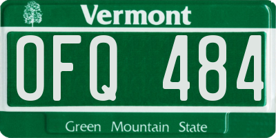 VT license plate OFQ484